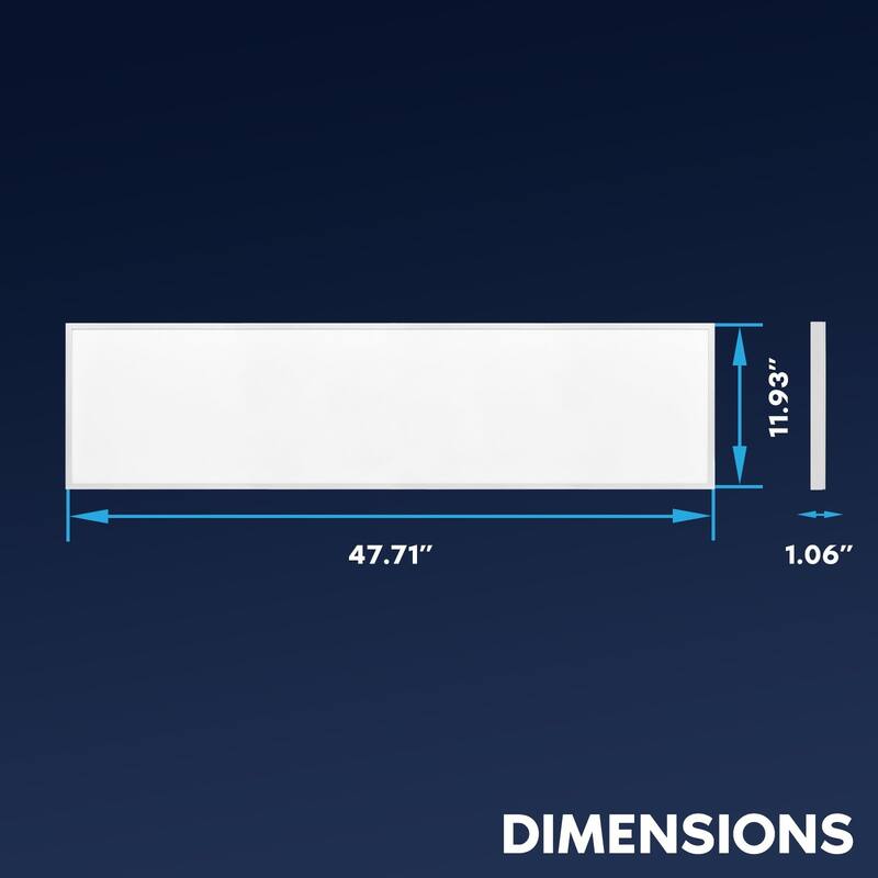 LUXRITE 1x4 FT. Slim Surface Mount Panel Light 5CCT Dimmable 3300/4400/5500 Lumens 30/40/50W Edge Lit 2 Pack