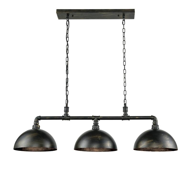 Mulvaney 49-inch Wide 3-Light Linear Chandelier in Black