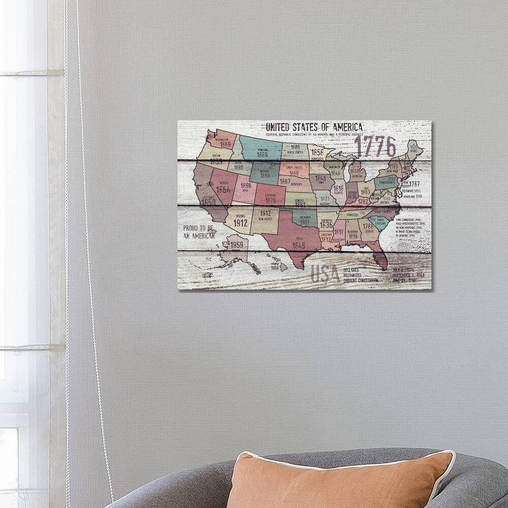 iCanvas "The United States Of America Map III" by Irena Orlov Canvas Print