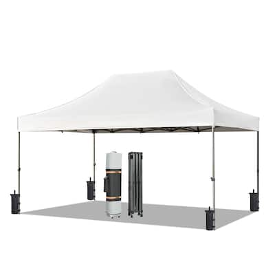 10x15 Heavy Duty Pop-Up Canopy Tent With 4 Sidewalls, UV,Waterproof, 3 Height Adjustments for Events.
