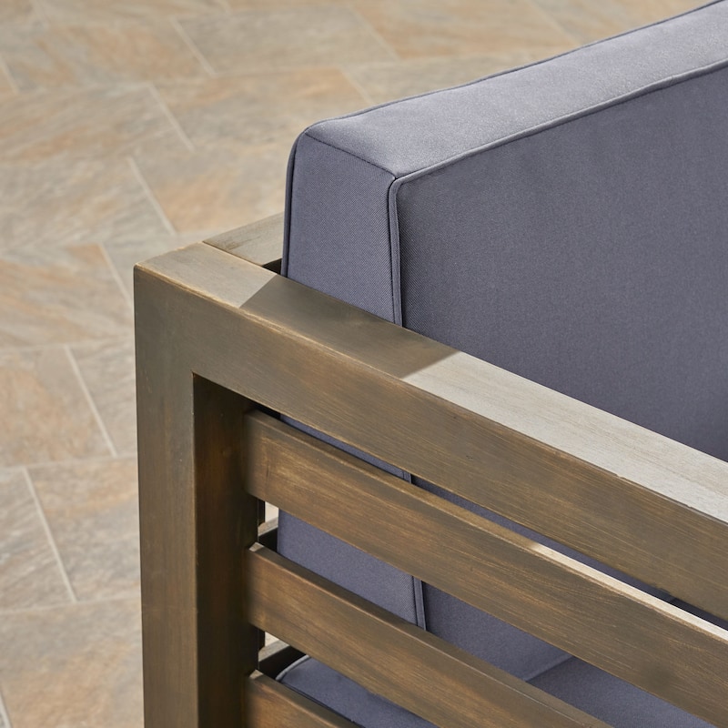 Oana Outdoor 7-seater Acacia Wood Sectional Sofa Set by Christopher Knight Home