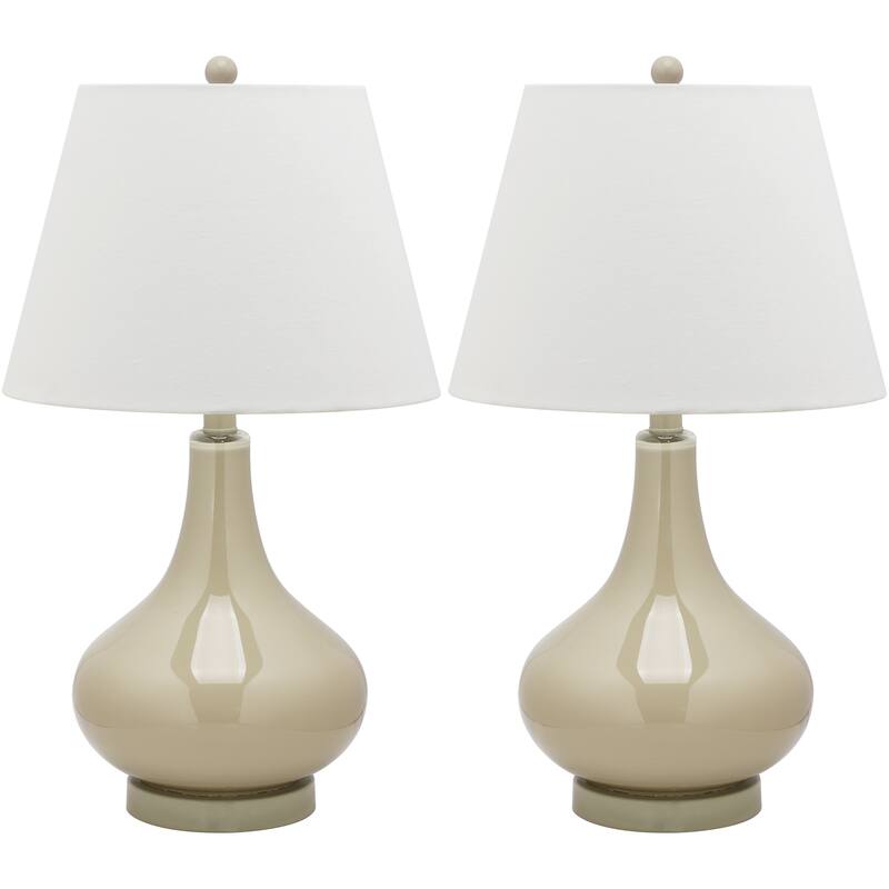 SAFAVIEH Lighting Shanda 24-inch Gourd Glass White Table Lamp (Set of 2) - 14"x14"x24" - 14Wx14Dx24H