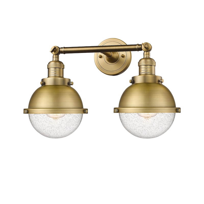 Innovations Lighting Hampden 2 Light 18" Bath Vanity Light - Brushed Brass/Seedy