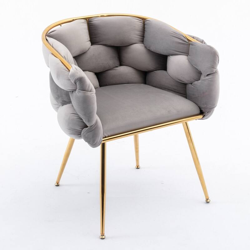 Velvet Accent Chair - Modern Single Seater for Bedroom, Dresser, or Lounge