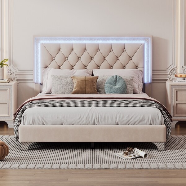 Led velvet bed hotsell