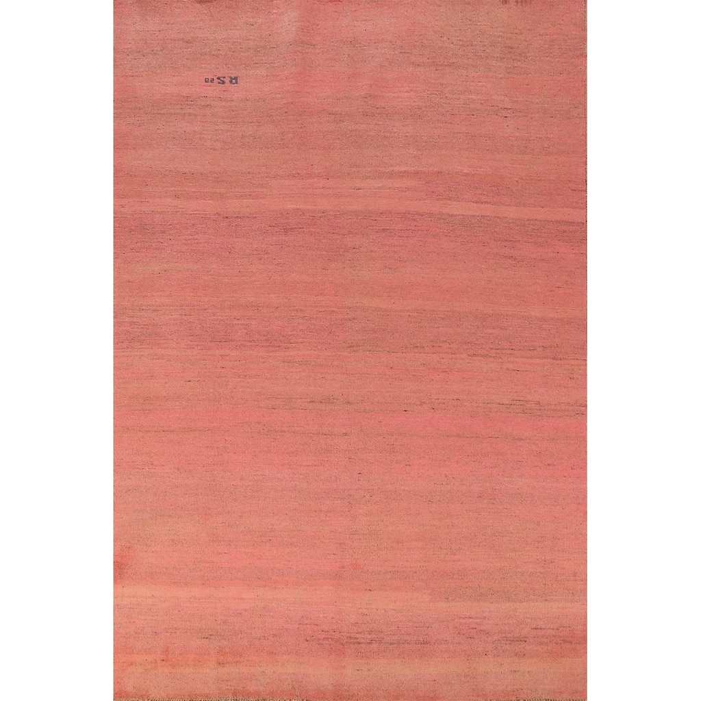 Pink Gabbeh Modern Area Rug Handmade Oriental Wool Carpet - 5'6" x 8'1"