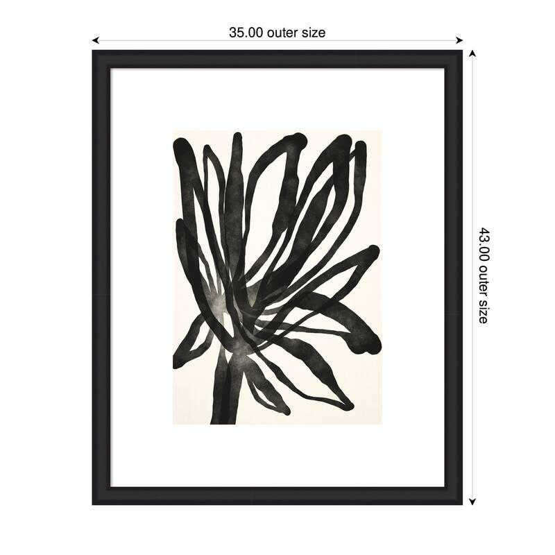 Kate and Laurel Framed Art Dark Floral by Alicia Bock