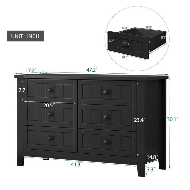 Drawer Dresser Bar Cabinet Side Cabinet,Buffet Sideboard, Solid Wood Frame,Plasticdoor Panel,Retro Shell Handle