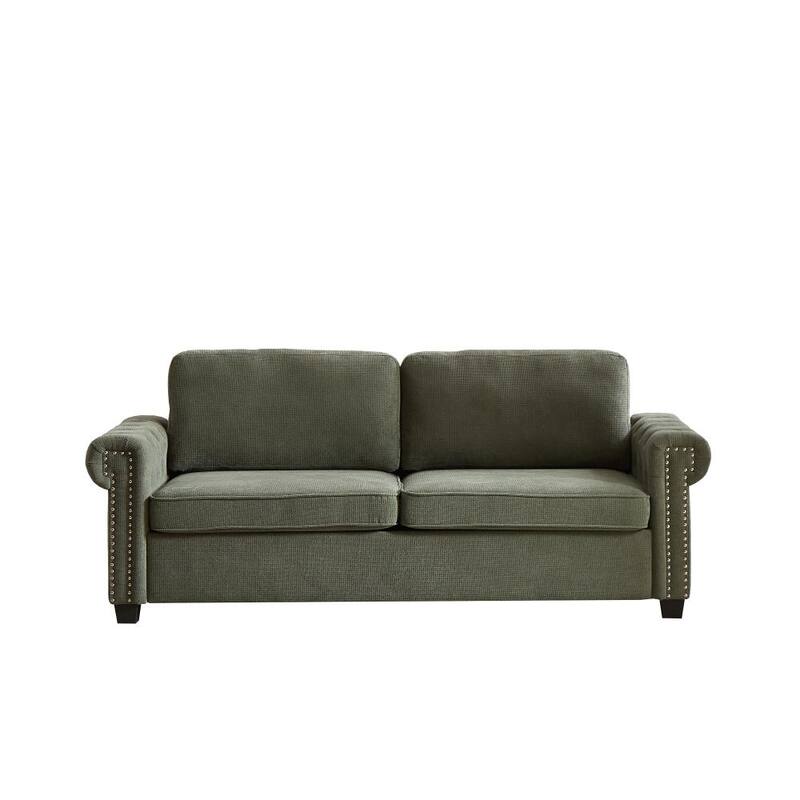 83.8" Convertible 2-in-1 Pullout Polyester Sleeper Sofa Bed