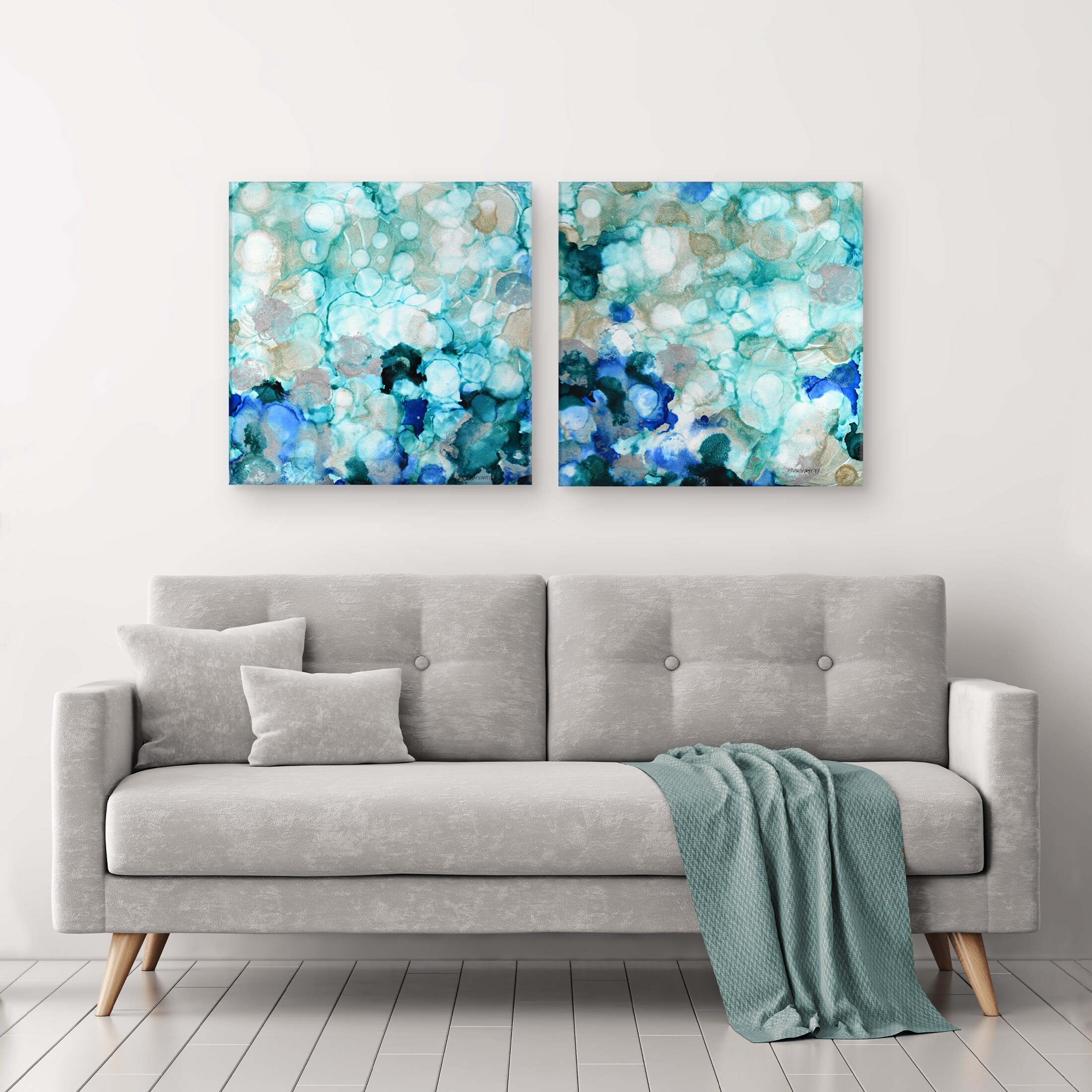 Shop Mermaid Pearls I Ii 2 Piece Wrapped Canvas Wall Art Set Overstock 14331383