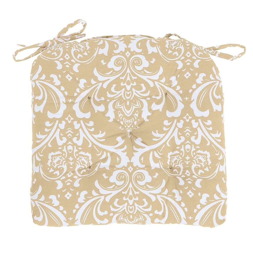 Cotton Handmade Seat Chair Cushions Pads Tufted with Ties 16''X16'' for Dinning Kitchen Living Room Office Chair Bench -Set of 4