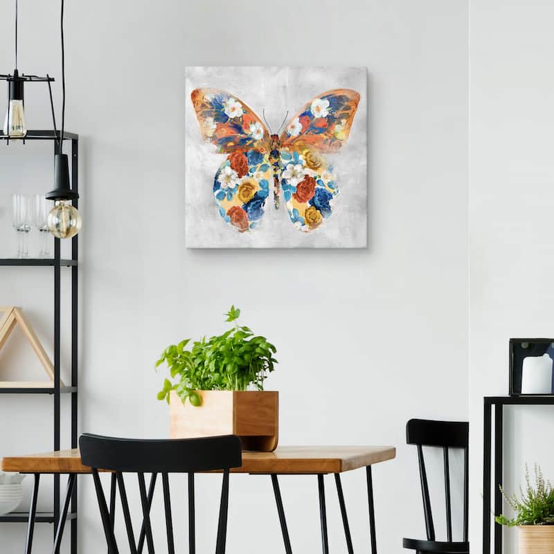 Papillon Fleurs I by Studio Arts Canvas Art Print