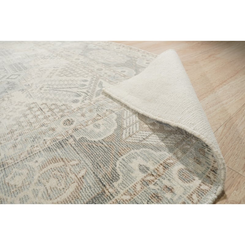 Hand-Knotted Wool Plush Flatweave Loom Rug, 6' x 9', Ivory Area Rug, Luxurious Handcrafted Soft Texture for Bedrooms - L