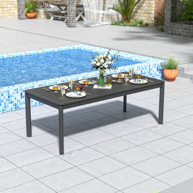 DESwan 108 in. x 39 in. Aluminum Extendable Outdoor Dining Table