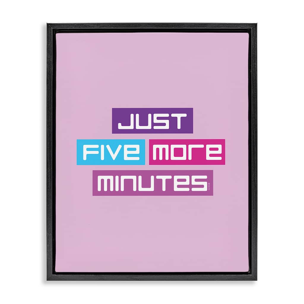 Stupell Just Five Minutes Gamer Framed Floater Canvas Wall Art Design By Yass Naffas Designs