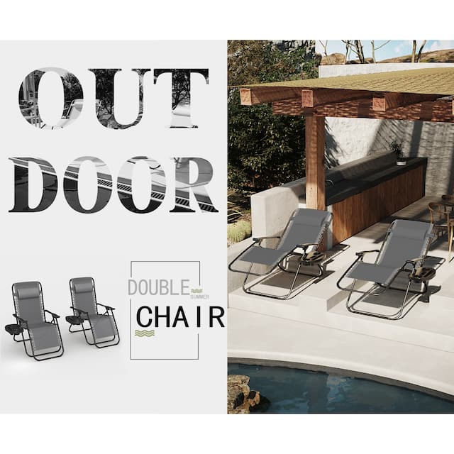 Homall Patio Zero Gravity Chair Lawn Lounge Chair with Pillow Set of 2