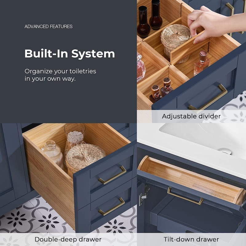 OVE Decors Tahoe 60 Midnight Blue Vanity