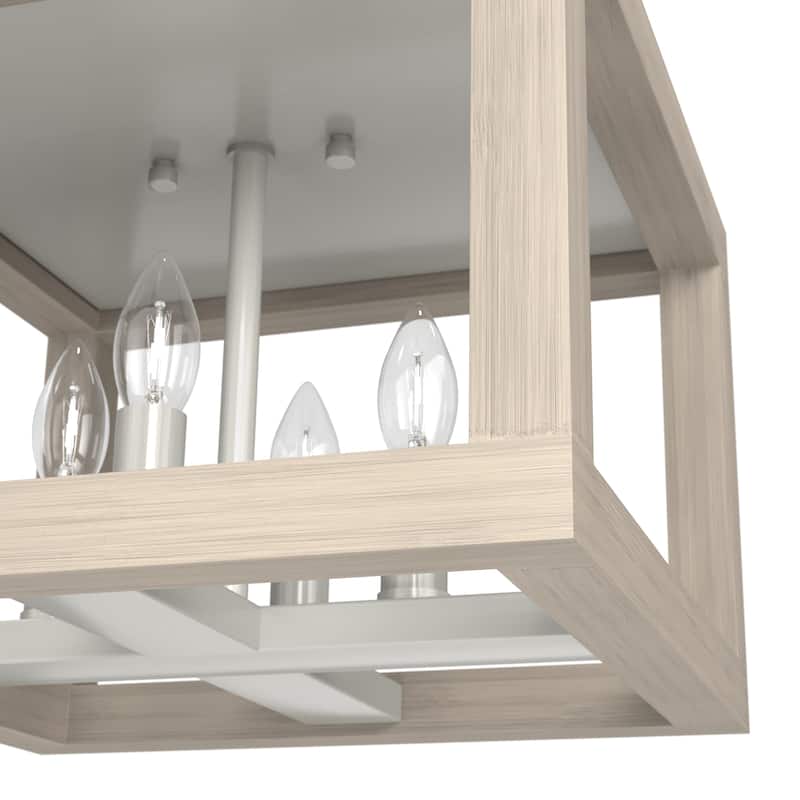 Hunter Squire Manor 4-Light Flush Mount - Modern Farmhouse, Transitional - Damp Rated!