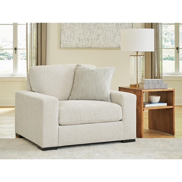 slide 2 of 5, Signature Design by Ashley Cloverview Linen Oversized Chair - 48"W x 43"D x 39"H
