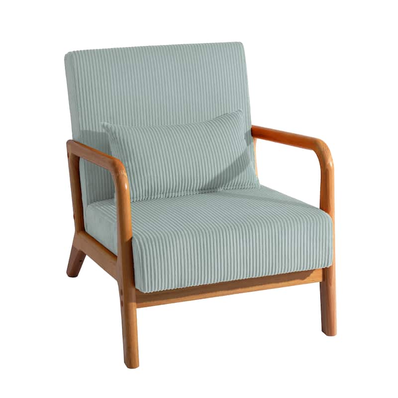 Modern Upholstered Accent Chair with Wood Legs Set of 2