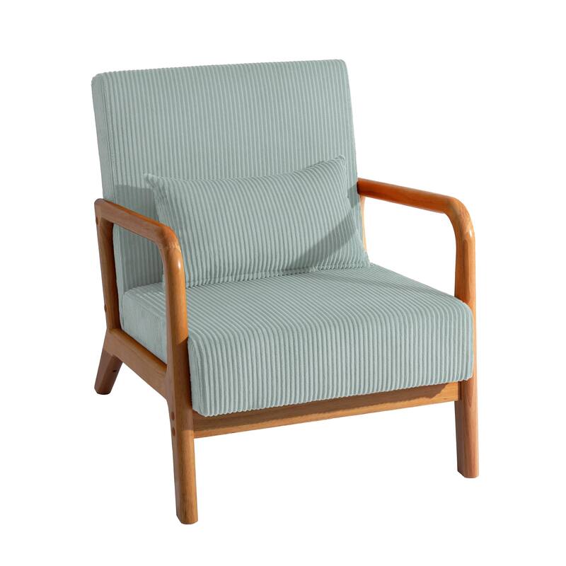 Mid-Century Upholstered Accent Chair with Wood Frame