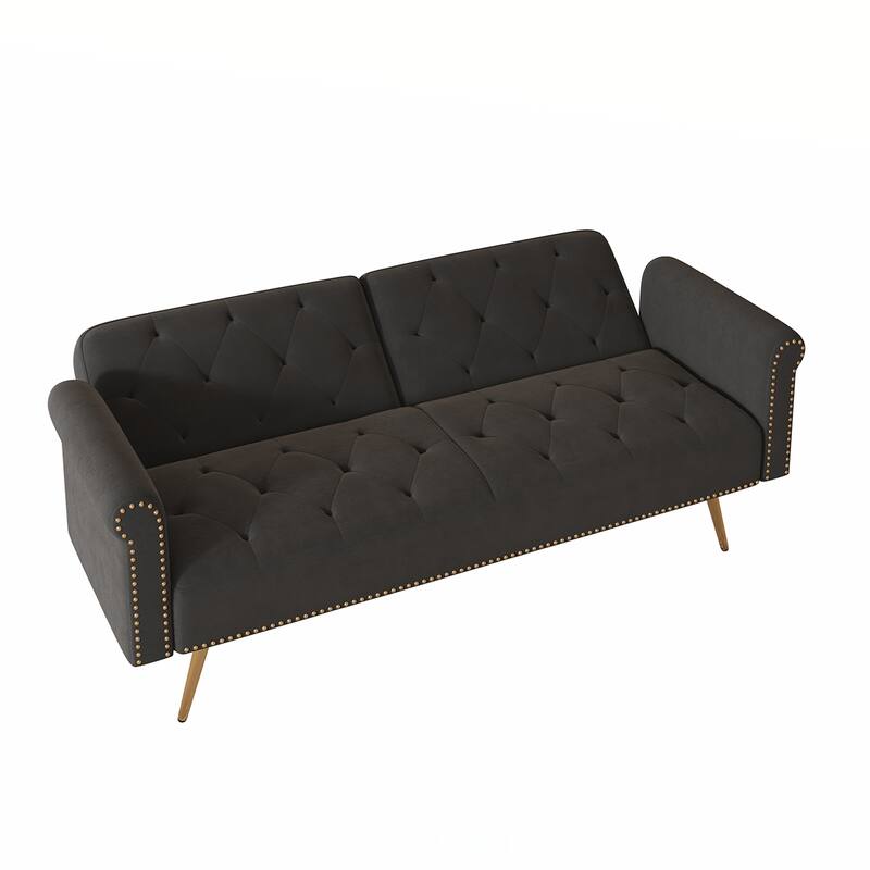Velvet Tufted Back With 3 Pillow
