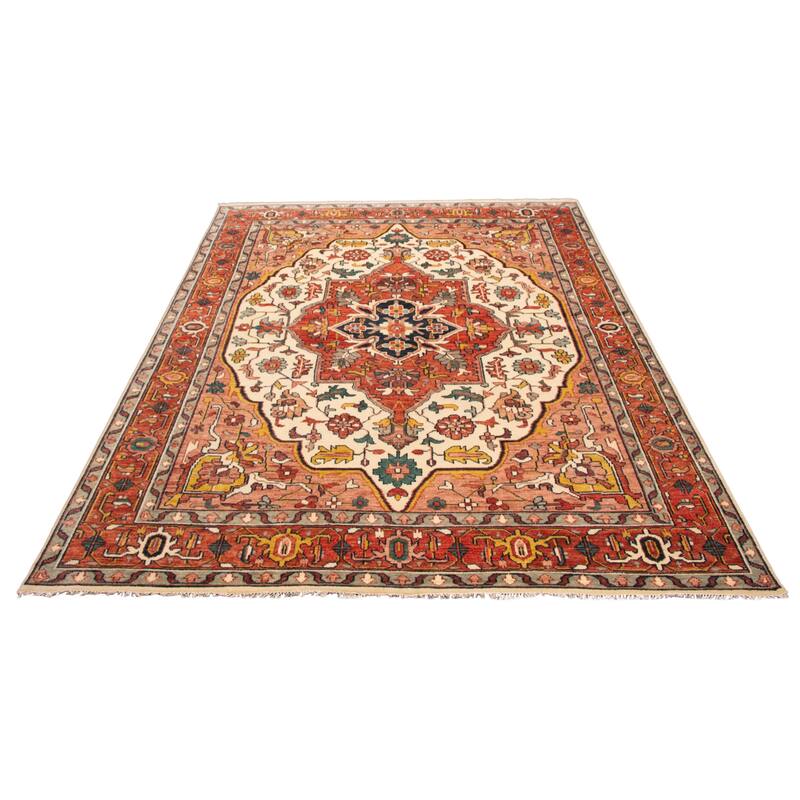 ECARPETGALLERY Hand-knotted Jules Serapi Cream Wool Rug - 11'9 x 15'0