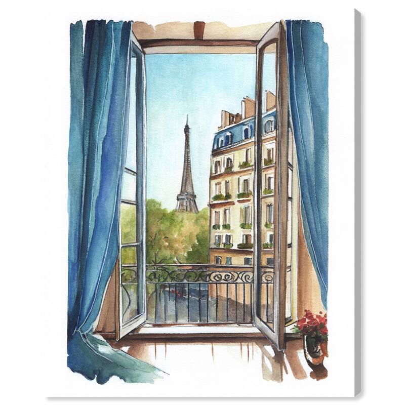 Wynwood Studio Fashion and Glam Morning View II Blue and Light Brown French Country Wall Art Canvas Print