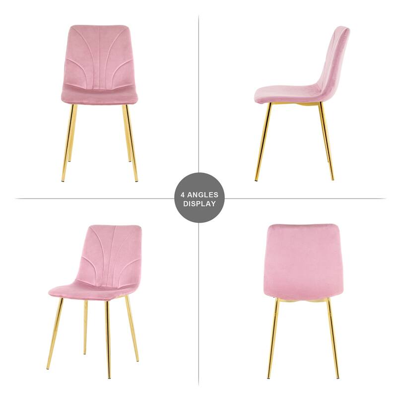 Modern Dining Chair with Gold Metal Legs (Set of 4)