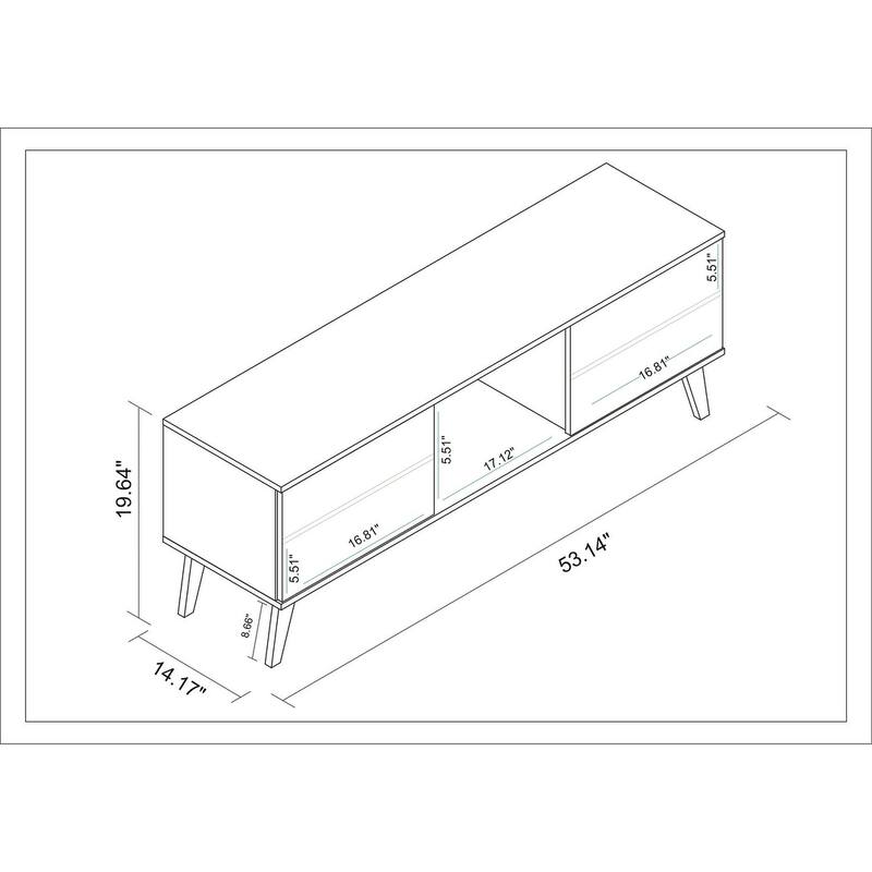 Manhattan Comfort Takajarvi Mid Century Modern Media Cabinet