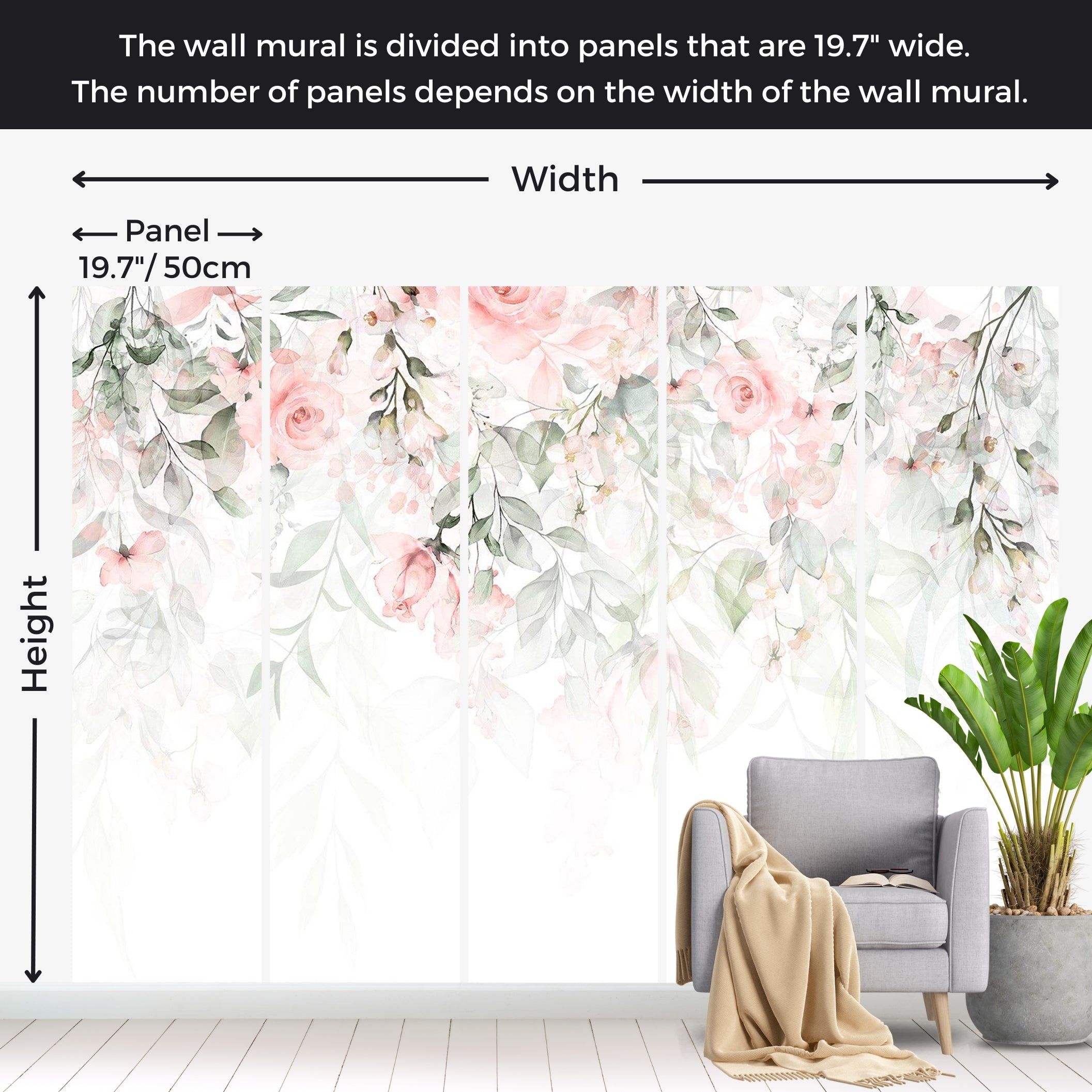 floral panel wallpaper