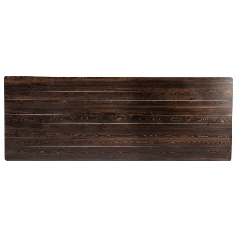 Rustic Farm Solid Pine Folding Dining Table - 108"D x 40"W x 30"H