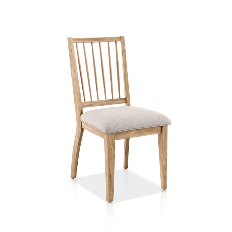 Furniture of America Marlowe Farmhouse Brown Solid Wood Dining Chairs (Set of 2)
