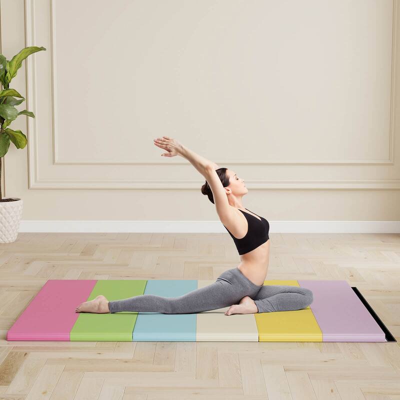 Costway Tri-Folding Gymnastics Mat 6' x 4' Tumbling Mat for Kids with - See Details