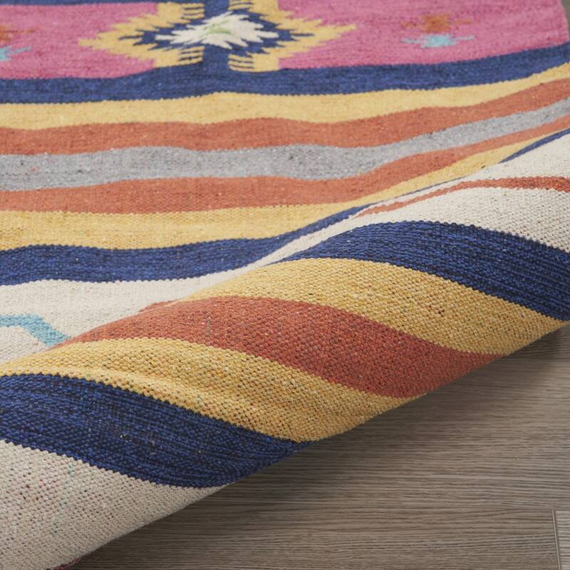 Copi Southwestern Low Pile with Fringe Area Rug By HomeRoots - 120' X '96' X '0.25