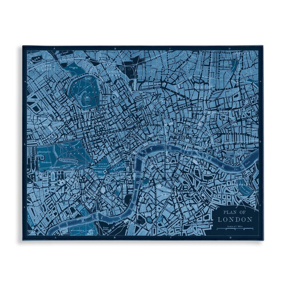 Stupell Blue Detailed London Map Canvas Wall Art Design By Phillipa Katz
