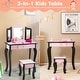 preview thumbnail 6 of 8, Costway Kid Vanity Set Wooden Makeup Table Stool Tri-Folding Mirror - See Details