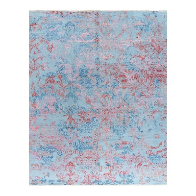 Ikat One-of-a-Kind Hand-Knotted Area Rug - Rust, 8' 2" x 10' 2" - 8' 2" x 10' 2"