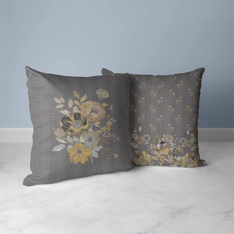 Misty Meadows Faux Suede Reversible Throw Pillow Muted and Brown