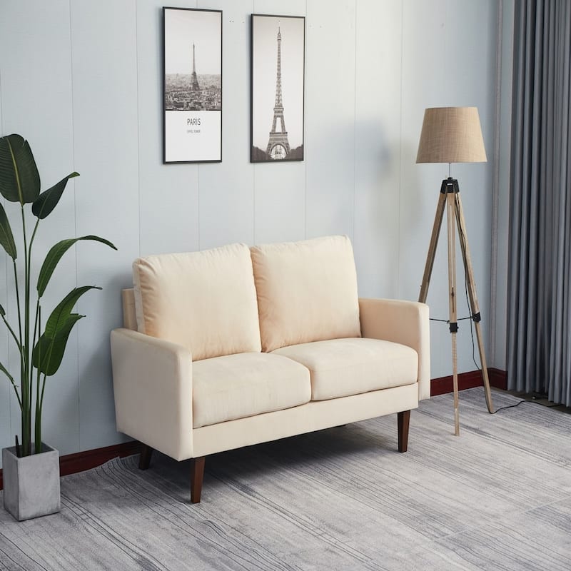 Luxury Sofa, Plush Microfiber, High-Density Foam Comfort