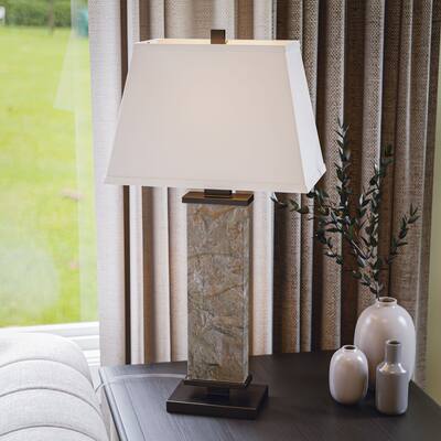 Kenroy Home Hanover Natural Slate Table Lamp - Black