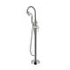 preview thumbnail 11 of 20, Vanityfair Floor Mount Freestanding Bathtub Faucet Tub Filler with Hand Shower Brushed Nickel