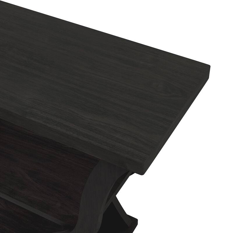 DH BASIC Transitional Espresso 39-inch Console Table with Open-Shelf by Denhour