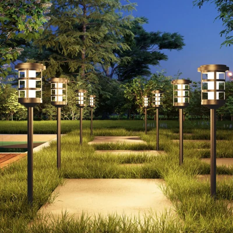 Solar Landscape Lights Aluminum Heavy Duty Outdoor Pathway Decoration Lighting (Set Of 4)