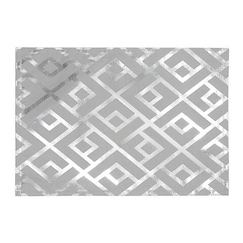 Trellis Silver Foil Printed Placemat - Set of 12