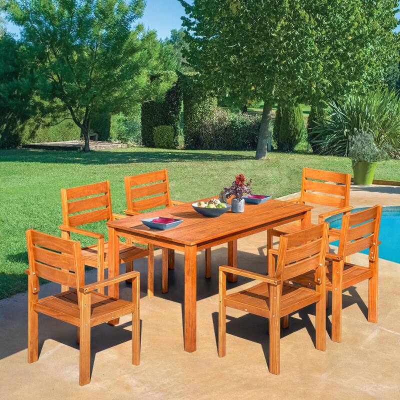 EROMMY Patio Dining Set, Premium Outdoor Rectangle Furniture for Backyard, Porch, Lawn and Garden
