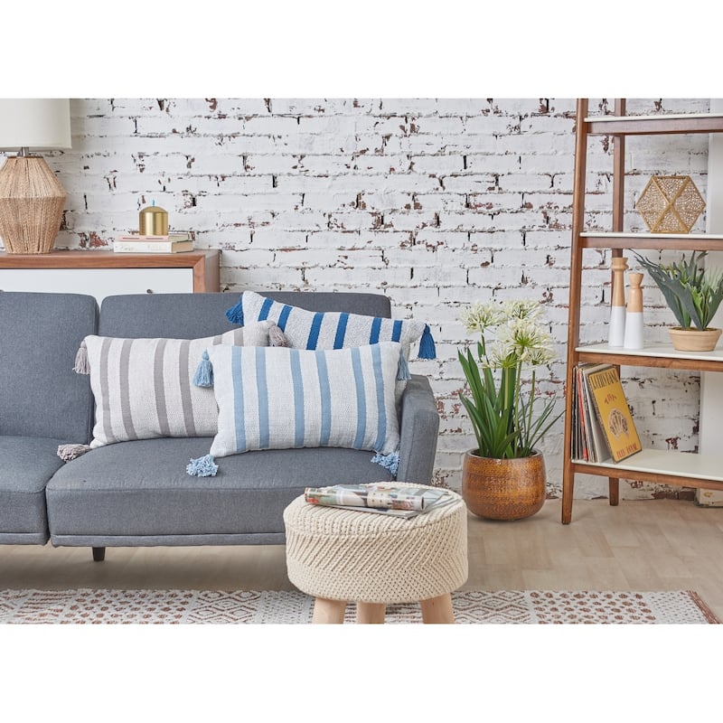 Joey Indigo Woven Throw Pillow Decor Decoration Throw and Accent Woven Throw Pillow for Bedding Sofa or Couch