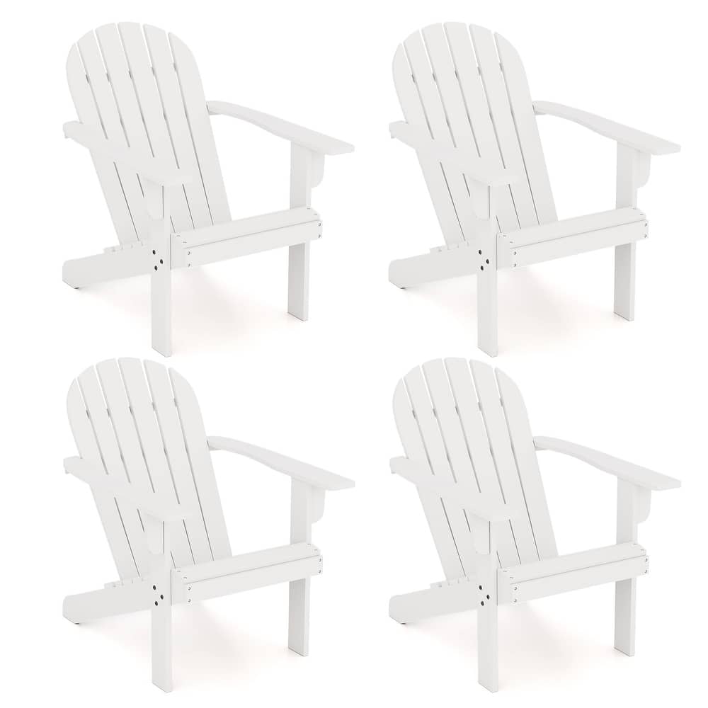 Gymax 4PCS Patio Adirondack Chair w/ Inclined Seat High Backrest &