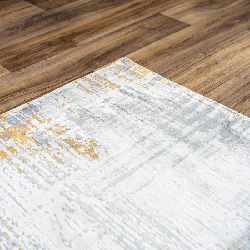 Alora Decor Opal Ivory and White Multi-colored Abstract Rug