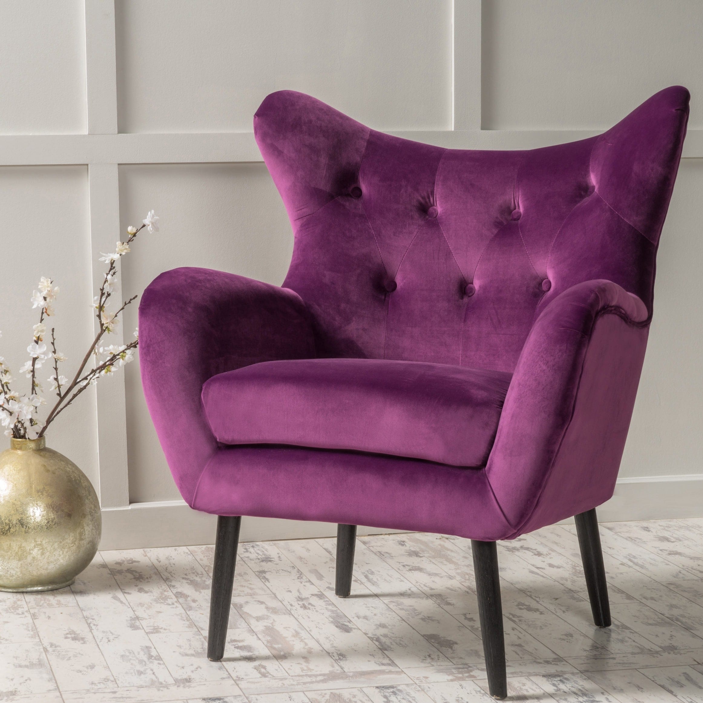 Alyssa new clearance velvet arm chair